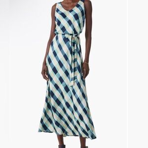NIC+ZOE Bianca Plaid Tie Waist SleevelessDress